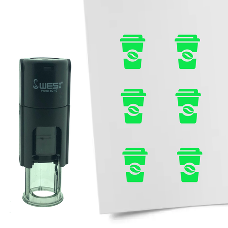 Stempel of Stempeltje van een Koffie to-go 10mm rond
