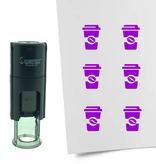 CombiCraft Stempel of Stempeltje van een Koffie to-go 10mm rond