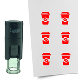 Stempel of Stempeltje van een Koffie to-go 10mm rond