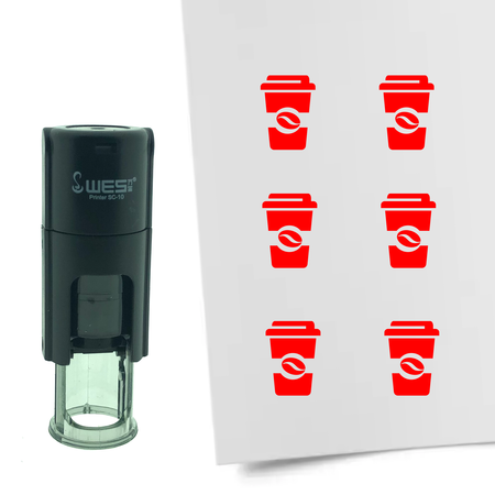 Stempel of Stempeltje van een Koffie to-go 10mm rond