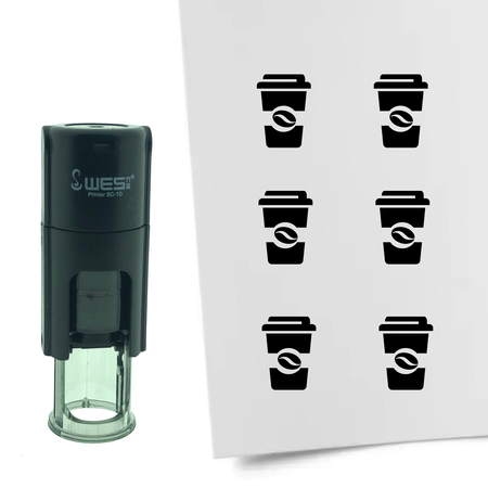 Stempel of Stempeltje van een Koffie to-go 10mm rond