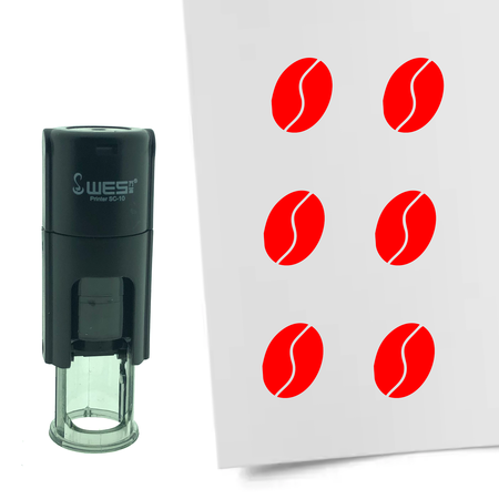 Stempel of Stempeltje van Koffieboon 10mm rond