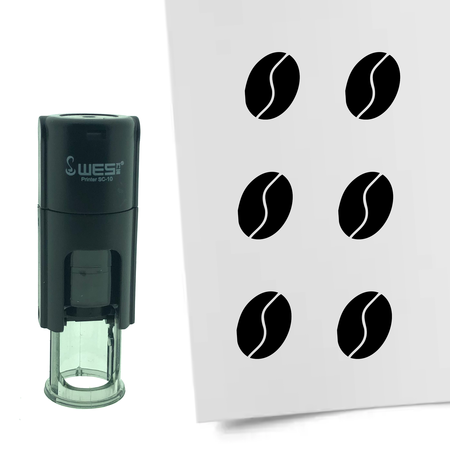 Stempel of Stempeltje van Koffieboon 10mm rond