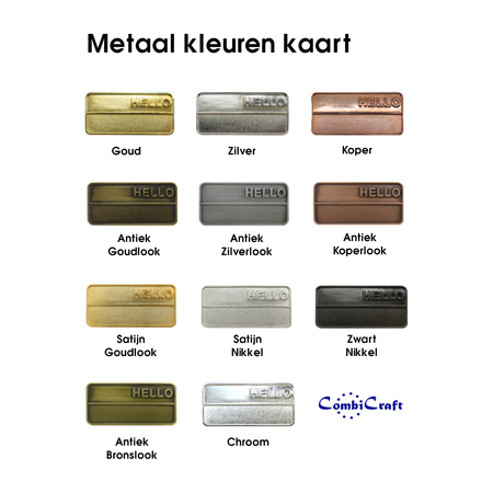 Gegoten metalen logo in klein formaat, 100 stuks tot 25mm in diverse vormen en metaalkleuren