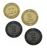 Gegoten metalen logo in klein formaat, 100 stuks tot 25mm in diverse vormen en metaalkleuren