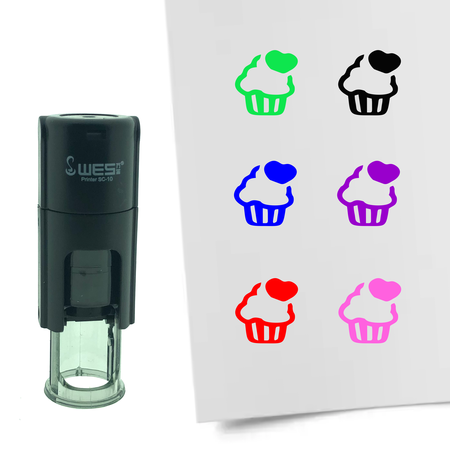 CombiCraft Stempel of Stempeltje van een cupcake of taartje met 10mm rond