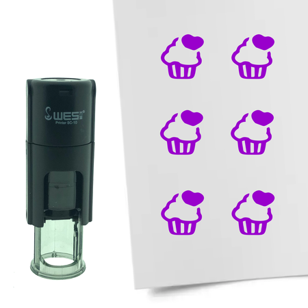 CombiCraft Stempel of Stempeltje van een cupcake of taartje met 10mm rond