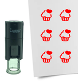 Stempel of Stempeltje van een cupcake of taartje met 10mm rond