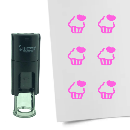 CombiCraft Stempel of Stempeltje van een cupcake of taartje met 10mm rond