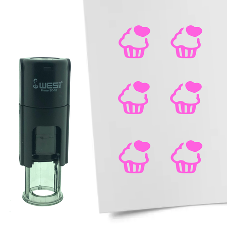 Stempel of Stempeltje van een cupcake of taartje met 10mm rond