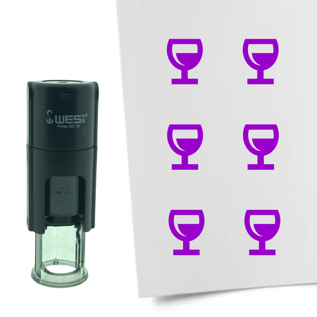 CombiCraft Stempel of Stempeltje van Glas Wijn 10mm rond