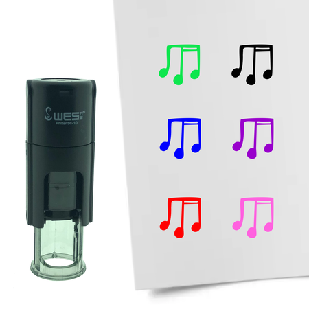 Stempel of Stempeltje van een Muzieknoten 10mm rond