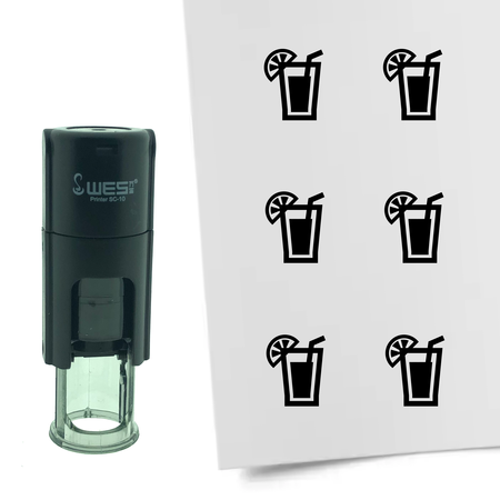 Stempel of Stempeltje van een Cocktail 10mm rond