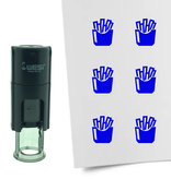 Stempel of Stempeltje van een Frites of Patat 10mm rond