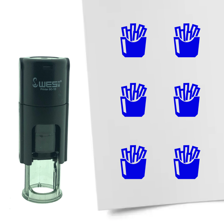 Stempel of Stempeltje van een Frites of Patat 10mm rond