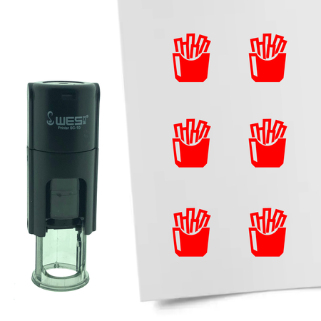 Stempel of Stempeltje van een Frites of Patat 10mm rond