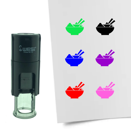 Stempel of Stempeltje van een Pokebowl of Rijstbol 10mm rond