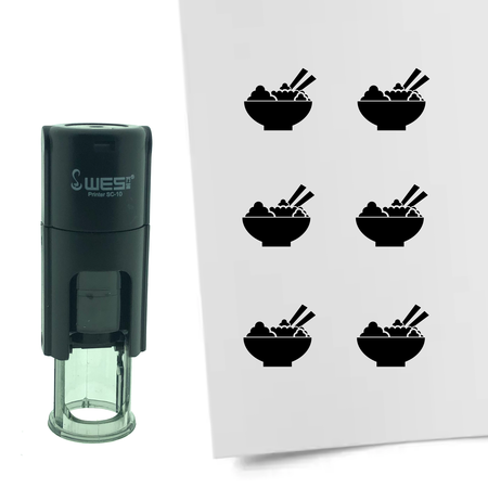 Stempel of Stempeltje van een Pokebowl of Rijstbol 10mm rond