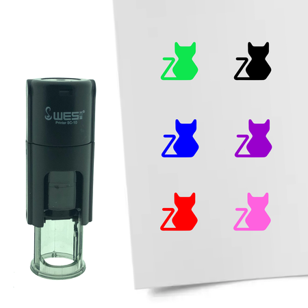 Stempel of Stempeltje van een Kat 10mm rond