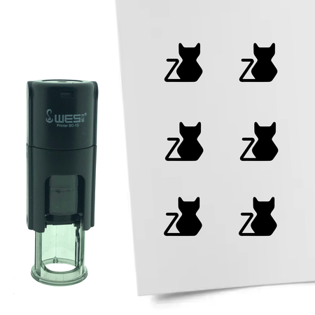 Stempel of Stempeltje van een Kat 10mm rond