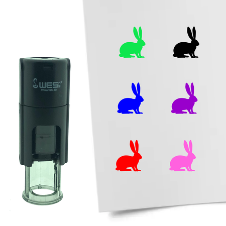 Stempel of Stempeltje van een Konijn 10mm rond