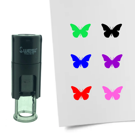 Stempel of Stempeltje van een Vlinder 10mm rond