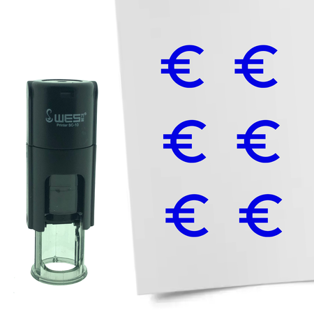 Stempel of Stempeltje van het Euro teken 10mm rond