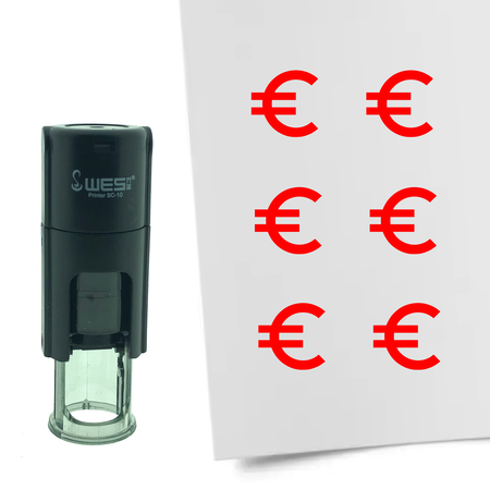 Stempel of Stempeltje van het Euro teken 10mm rond
