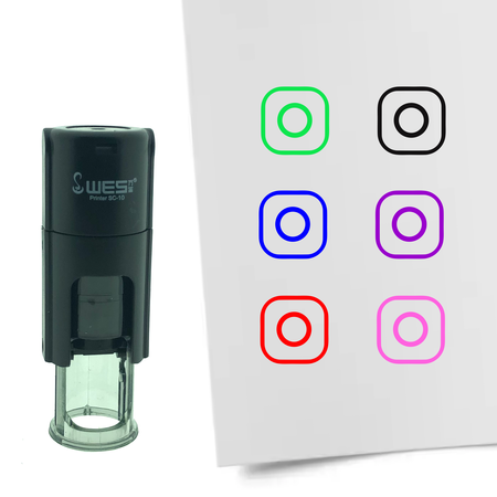 Stempel of Stempeltje van het Instagram Logo 10mm rond
