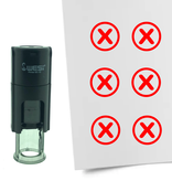 Stempel of Stempeltje van een Checkbox met kruisje 10mm rond