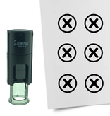 Stempel of Stempeltje van een Checkbox met kruisje 10mm rond