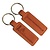 Leren sleutelhanger logo of tekst