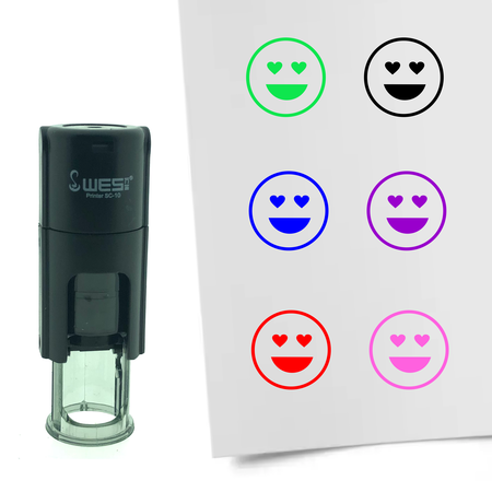 Stempel of Stempeltje van een Smiley Liefde 10mm rond