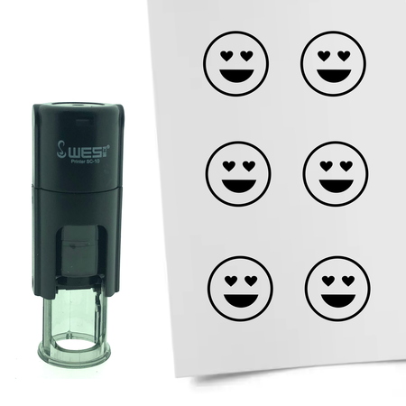 Stempel of Stempeltje van een Smiley Liefde 10mm rond