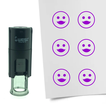 Stempel of Stempeltje van een Smiley Vrouwelijk 10mm rond