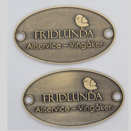 Brons gegoten logoplaatjes ovaal of rechthoekig