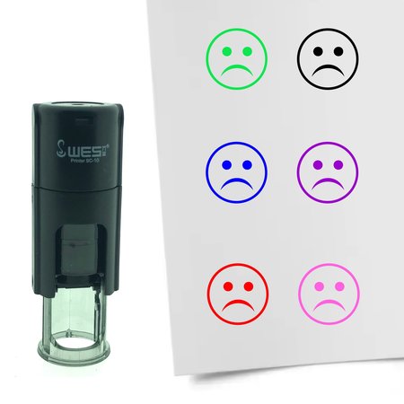Stempel of Stempeltje van een Smiley Wanhopig 10mm rond