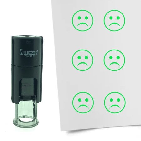 Stempel of Stempeltje van een Smiley Wanhopig 10mm rond