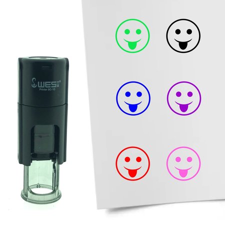 Stempel of Stempeltje van een Smiley Grappig 10mm rond