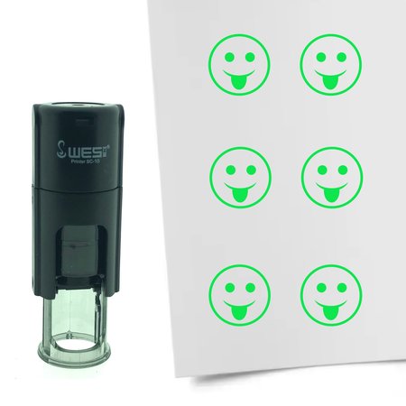 Stempel of Stempeltje van een Smiley Grappig 10mm rond