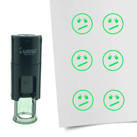 Stempel of Stempeltje van een Smiley Ontevreden 10mm rond
