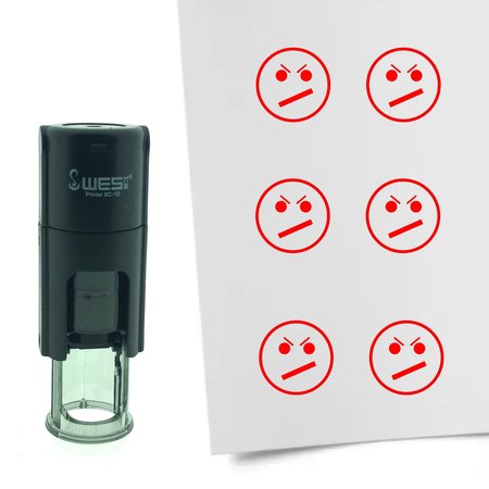 Stempel of Stempeltje van een Smiley Ontevreden 10mm rond