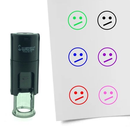 Stempel of Stempeltje van een Smiley Weird 10mm rond