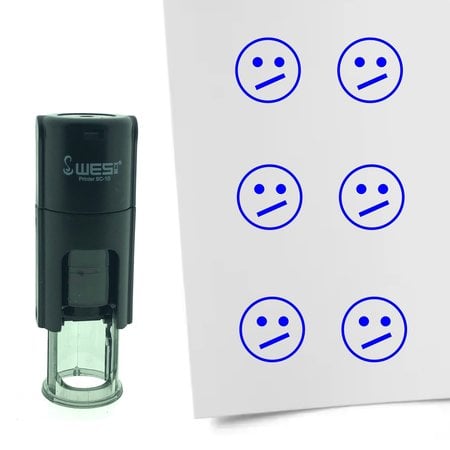 Stempel of Stempeltje van een Smiley Weird 10mm rond