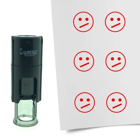 Stempel of Stempeltje van een Smiley Weird 10mm rond