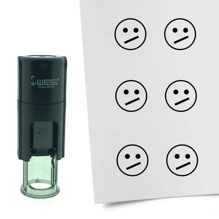 Stempel of Stempeltje van een Smiley Weird 10mm rond