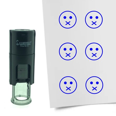 Stempel of Stempeltje van een Smiley Mond Dicht 10mm rond
