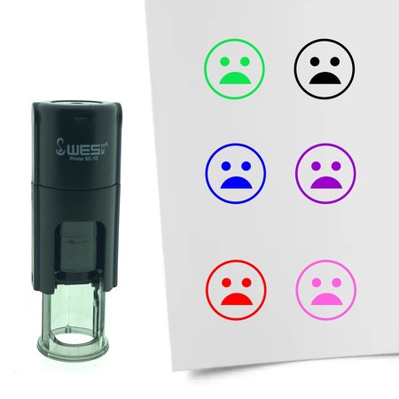 Stempel of Stempeltje van een Smiley Geschokt 10mm rond