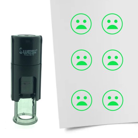 Stempel of Stempeltje van een Smiley Geschokt 10mm rond