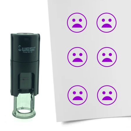Stempel of Stempeltje van een Smiley Geschokt 10mm rond